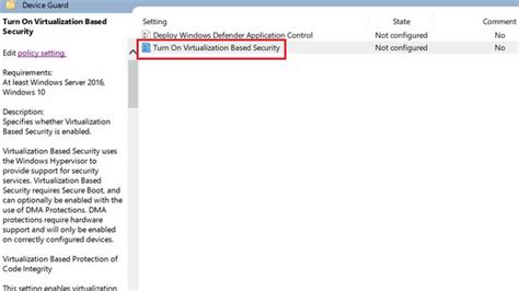 Enable Virtualization Based Security 的图像结果