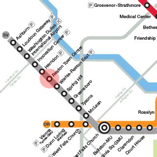 Reston Town Center station map - Washington Metro