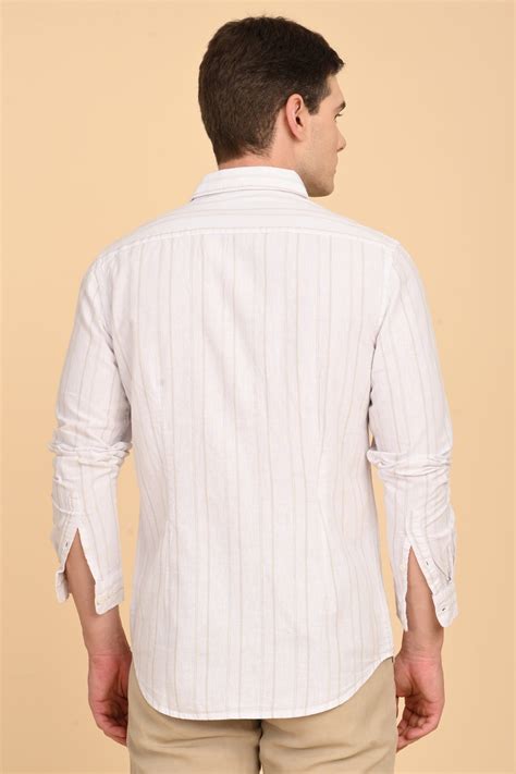 Newton - Cotton linen Striped Shirt - Off White – POE.NET