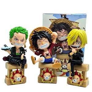 Buy Realmkart One Piece Chibi Action Figure Set – Luffy, Zoro & Sanji ...