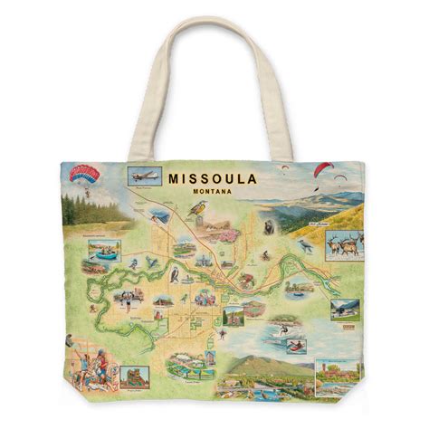 Missoula Map Canvas Tote Bag – Hand-Drawn Design | Xplorer Maps