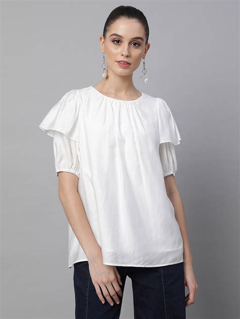 Buy Women Plum Rayon Loose Fit Blouse Top - Global Republic, Buy Women ...