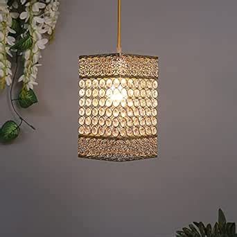 Buy Homesake Crystal Beaded Pendant Light - Antique Gold Finish, Boho ...