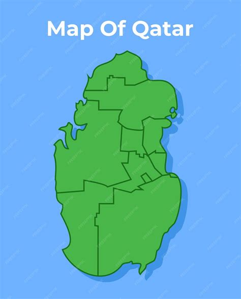 Premium Vector | Qatar detailed country map in green vector illustration