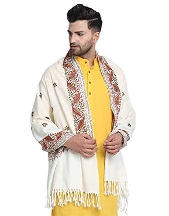 Buy Zamour Men's Traditional Kashmiri Stole with Embroidery Patterns 30 ...