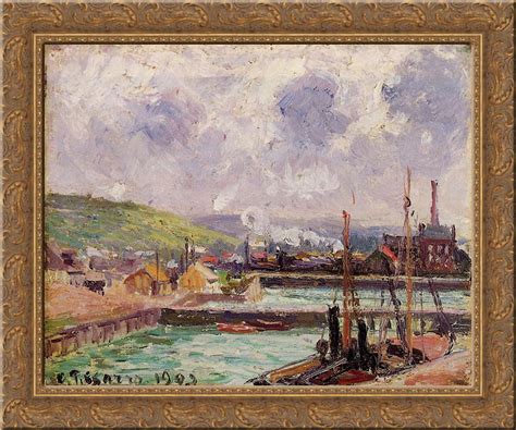 View of Duquesne and Berrigny Basins in Dieppe 24x20 Gold Ornate Wood ...