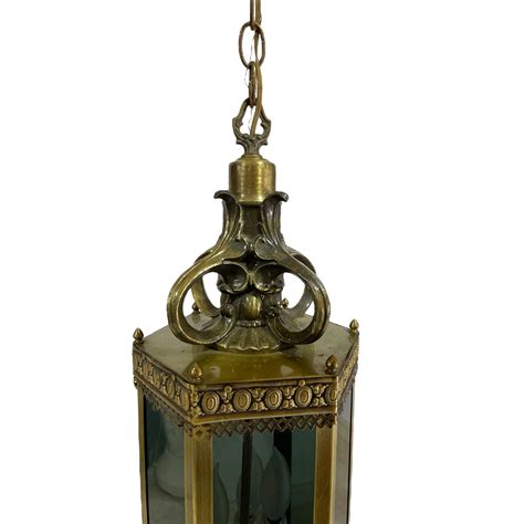 Vintage Spanish Revival Style Hanging Light - Ornate Metal and Glass ...