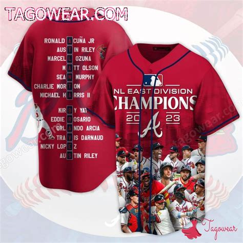 Atlanta Braves Nl East Division Champions 2023 Baseball Jersey ...