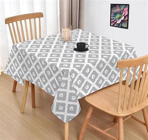 Buy Oasis Home Collection Cotton Printed Table Cloth - Grey - 2 Seater ...