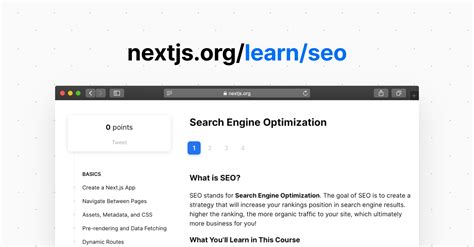 On Page SEO - Rendering and Ranking | Learn Next.js
