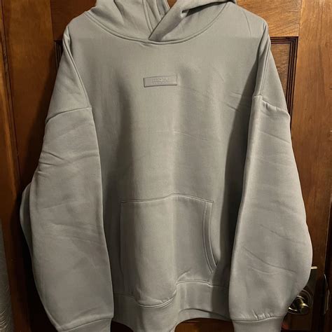 Grey Essentials Hoodie XL - Depop