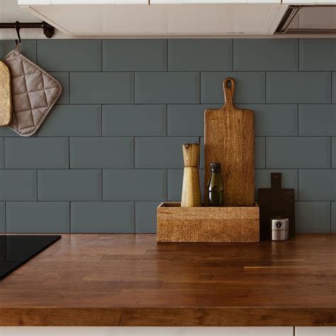 Graphite Kitchen Tile Paint - Satin Grey Finish