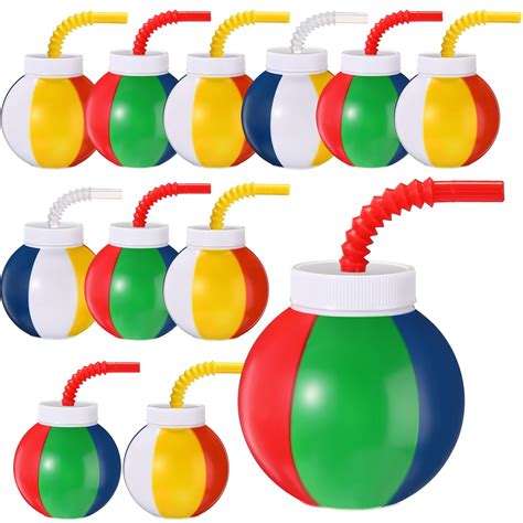 Amyhill 12 Set Beach Theme Party Supplies Beach Ball Favor Cups with ...