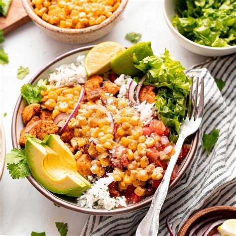 Street Corn Chicken Rice Bowls