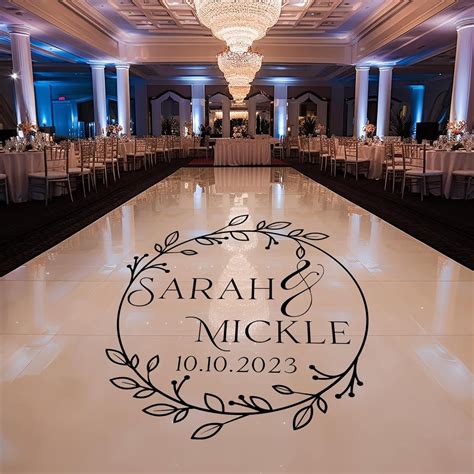 Modern Wedding Monogram Dance Floor Decal, Chic Vinyl Decal, Stylish ...