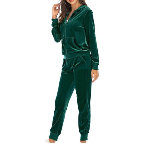 Wiyuqeen Womens Velour Sweatsuits Sets 2 Piece Tracksuits Outfits with ...
