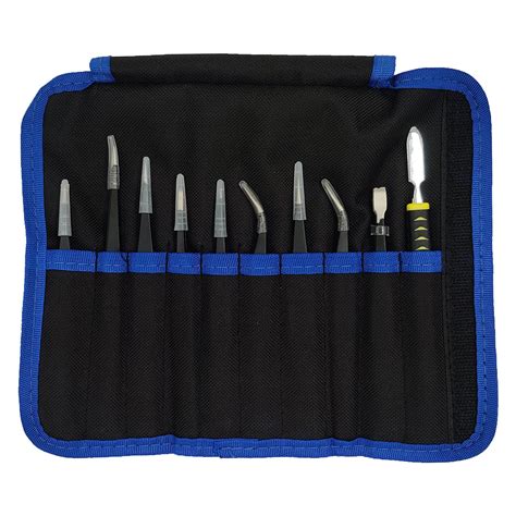 Anti Static Stainless Steel ESD Tweezer Set of 10 Pcs – Tomson Electronics
