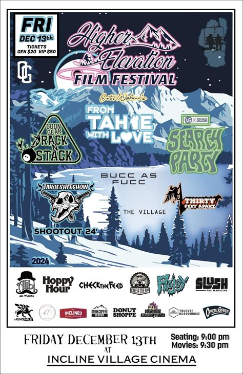 Higher Elevation Film Fest 2024, 868 Tahoe Blvd. Suite #16, Incline ...