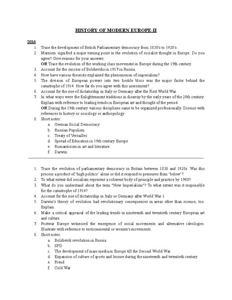 History OF Modern Europe-II - HISTORY OF MODERN EUROPE-II 2016 Trace ...