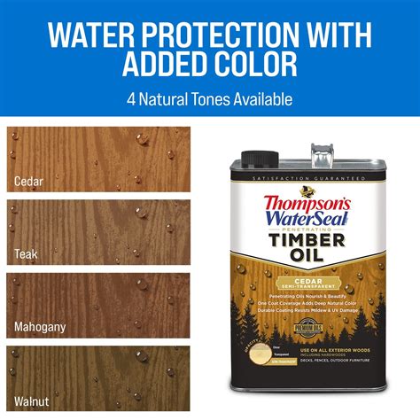Thompson's WaterSeal Penetrating Timber Oil Pre-Tinted Teak Transparent ...