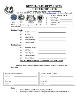 Stud Certificate - KCP - Fill and Sign Printable Template Online
