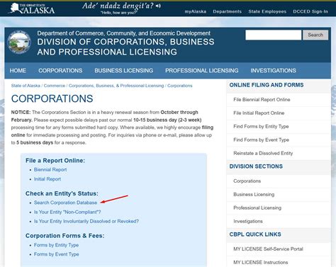 Alaska Secretary of State - Business Entity Search