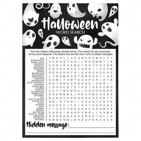 Hard Halloween Word Search Printable | Fanny Printable