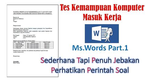 Contoh Soal Microsoft Word: Tingkatkan Kemampuanmu!