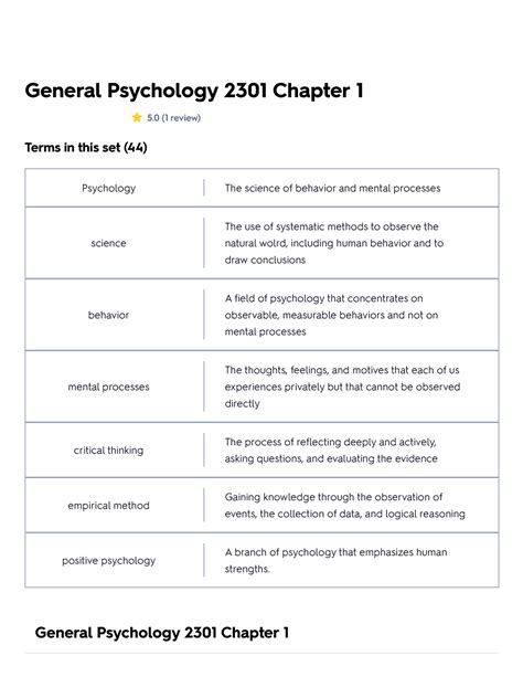 General Psychology 2301 Chapter 1 Flashcards - General Psychology 2301 Chapter 1 5 (1 review ... - review of general psychology