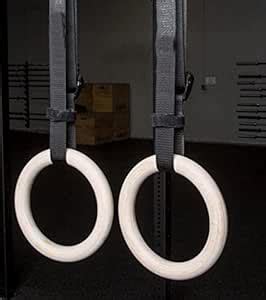 WOD Armour Gymnastic Wooden Rings with Heavy Duty Adjustable Strap ...
