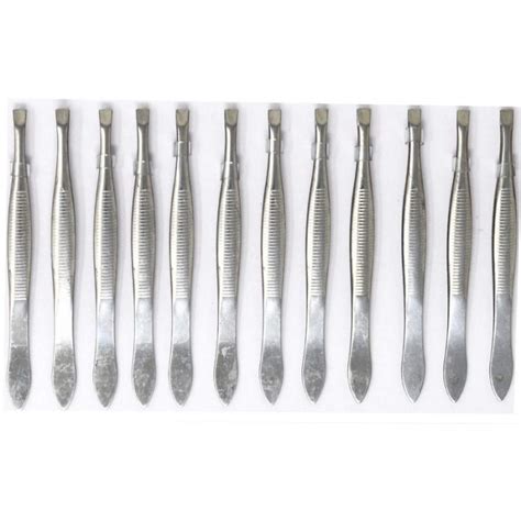 Adbeni Slant Tip Tweezer For Hair Removal & Eyebrows Pack of 12, Hair ...