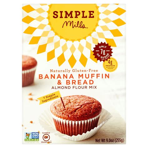 Simple Mills Banana Muffin & Bread Almond Flour Mix, 9 oz, 6 pack ...