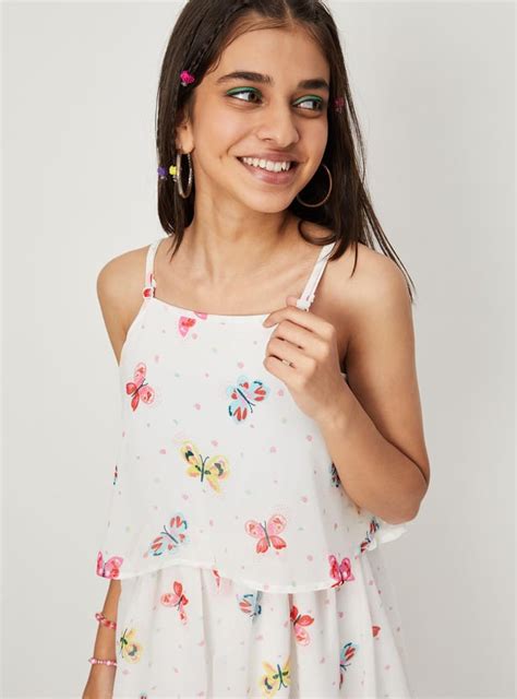 Buy Girls Floral Print Strappy Dress Online at just Rs. 699.0 ...