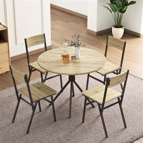 Amazon.com - Loomie Round Dining Table Set for 4, 31.5" Small Round ...