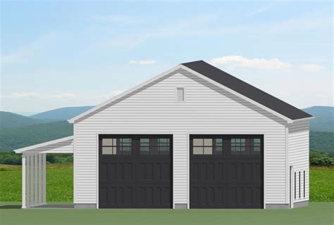 RV Trailer Garage Plan, 4 Car - 50' X 40' With Double 14' Doors on Each ...