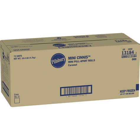Pillsbury™ Frozen Mini Cinnis, Caramel, 72 Single Serve Pouches, 2.33 oz
