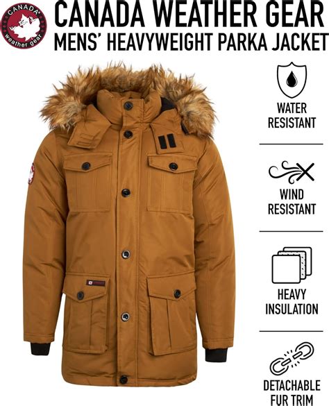 Buy CANADA WEATHER GEAR Men's Winter Coat - Heavyweight Teflon Canvas ...