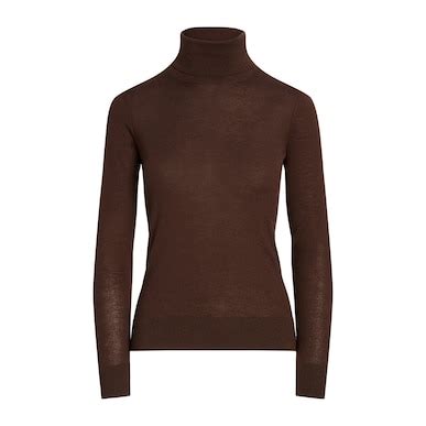 Buy Women Brown Plain Turtle-Neck Sweater Online at The Collective - 907388