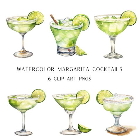 Margarita Watercolor Illustration, Margarita Drink Clipart, Custom ...