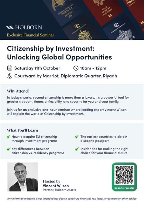Exclusive Seminar Invitation: Citizenship by Investment & Second ...