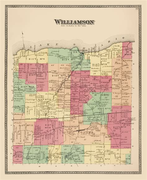 Historic City Map - Williamson New York - Beers 1874 - 23 x 28.09 - Vi ...