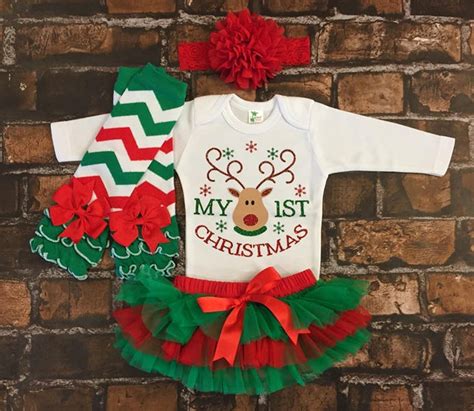 Baby's First Christmas Outfit 1st Christmas Outfit First | Etsy
