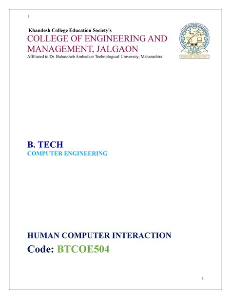 HCI- Notes - Khandesh College Education Society's COLLEGE OF ...