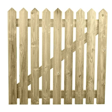 Ruby Pressure Treated Picket Side Gate 0.6m High - Pointed Top Garden ...