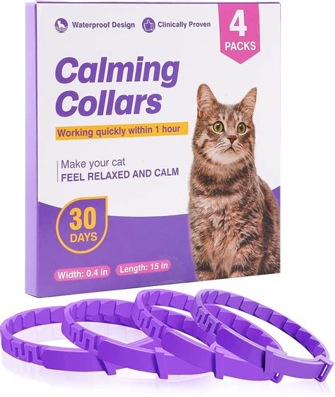 Pack of 4 Pheromone Cat Calming Collars Cat Calming Collar Cat Comfort ...