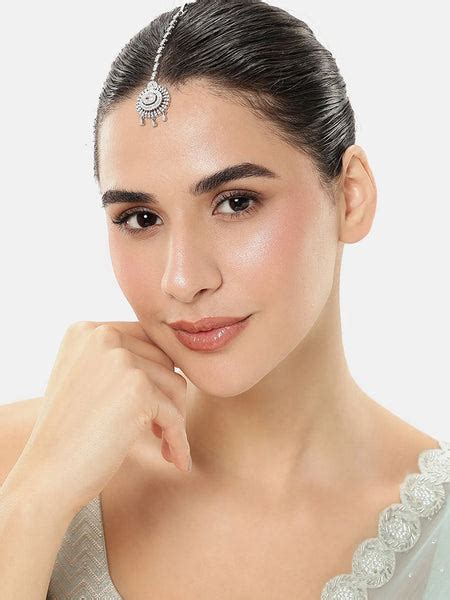 Classic Round CZ Maangtikka Design - Silver – Peora