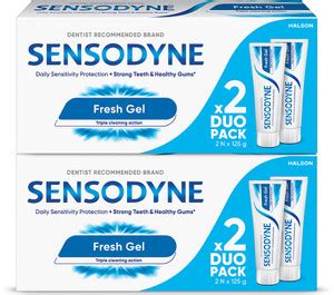 SENSODYNE Fresh Gel Combo| for daily sensitivity protection Toothpaste ...