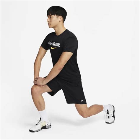 Nike Men DRI-FIT BAR Raiser Shirt Athletic Run Black Tee Top Shirts -f ...