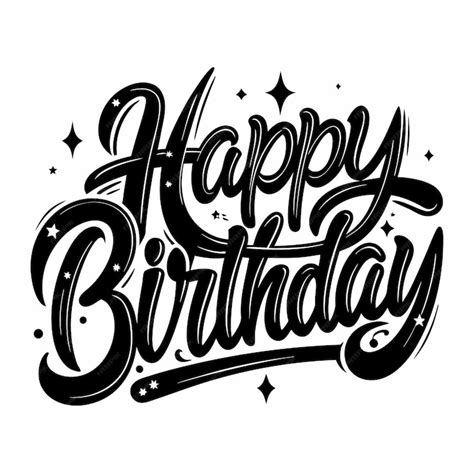 Hand drawn happy birthday lettering with stars | Premium AI-generated ...