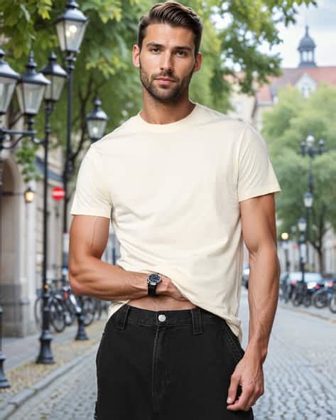 Buy Off-White Tshirts for Men by Shein Online | sheinindia.in